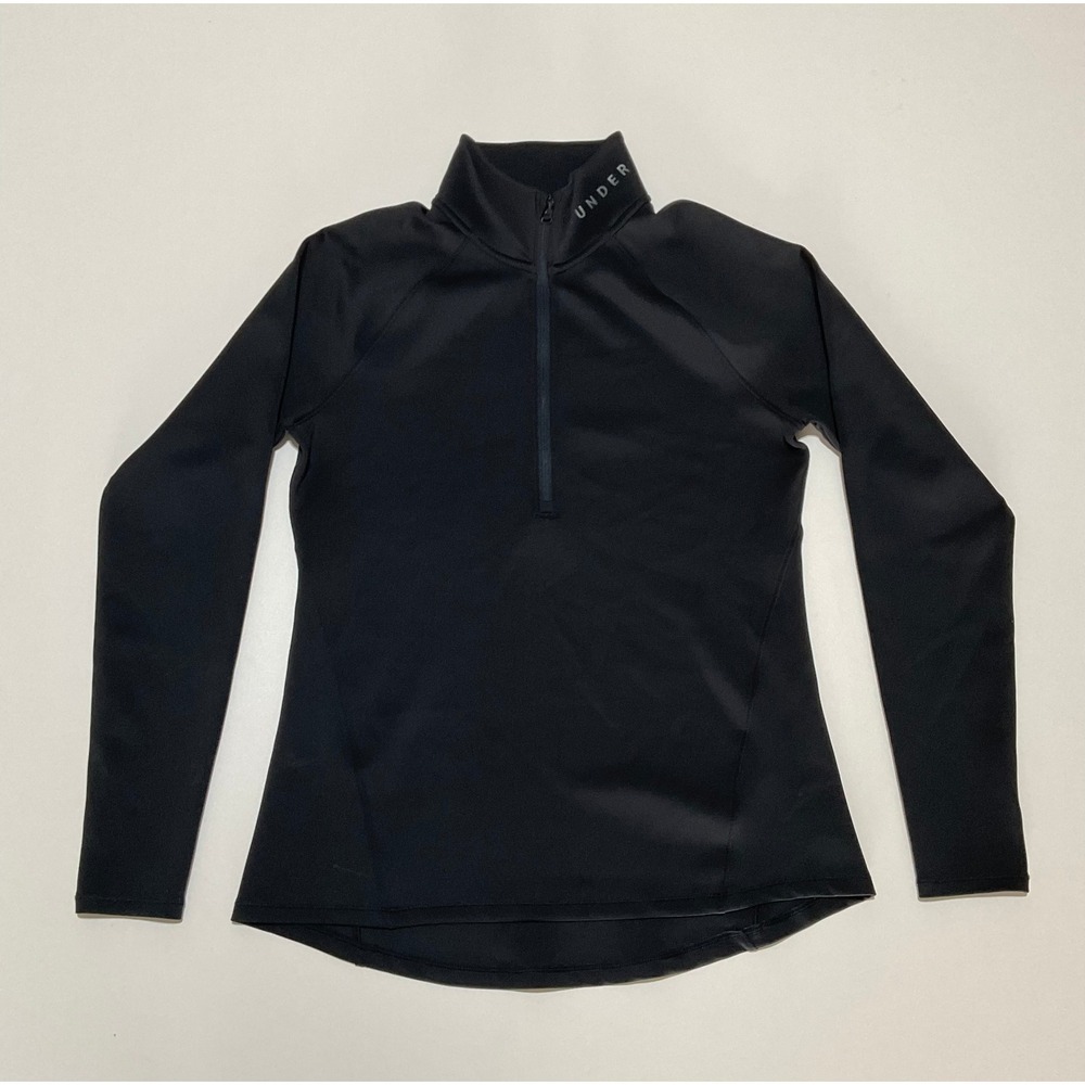 Under Armour Womens ColdGear Fitted Quarter Zip Pullover Black Large